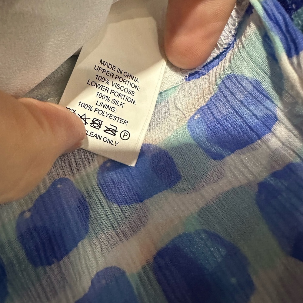 Kate Spade New York Island Stamp Double Layer Tank Top Blue White Medium - Picture 5 of 5